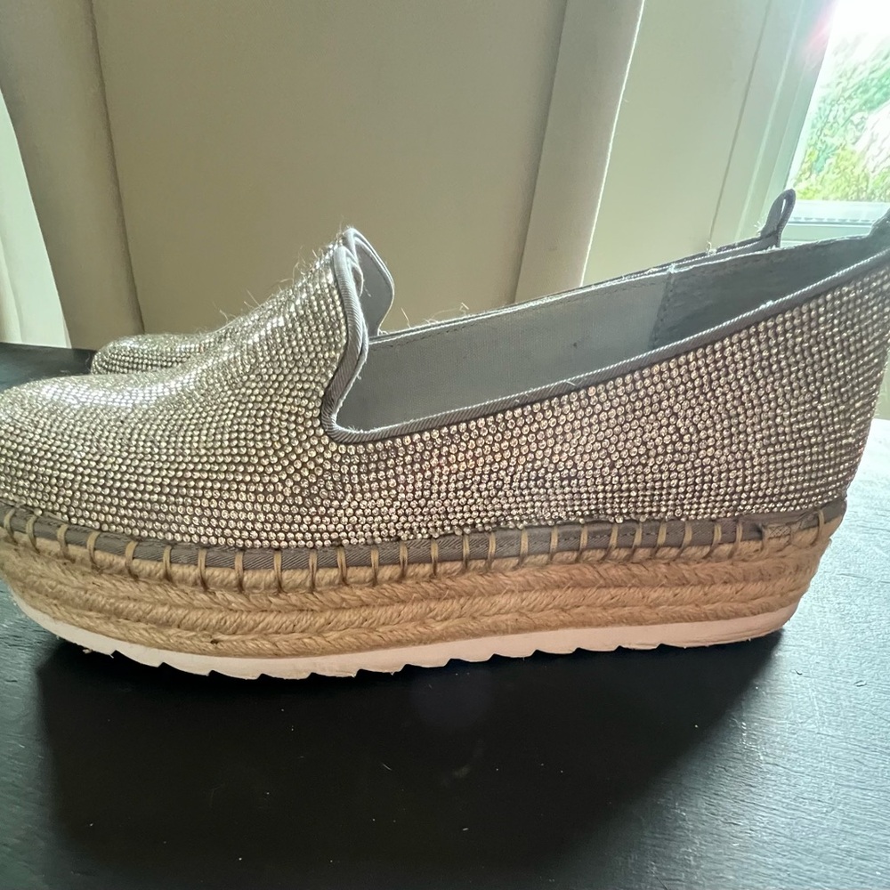 Gianni Bini Sparkling Silver Espadrilles